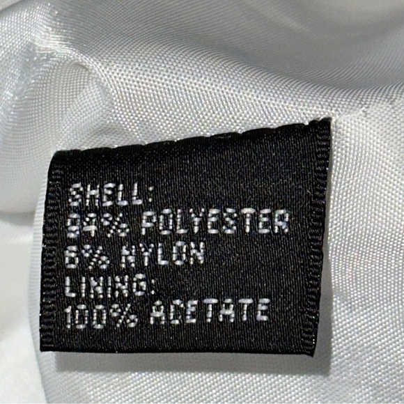 Carmen Marc Valvo Sz 6 White Black Rose Print Beaded Neck Sleeveless Halter Top - Picture 8 of 10